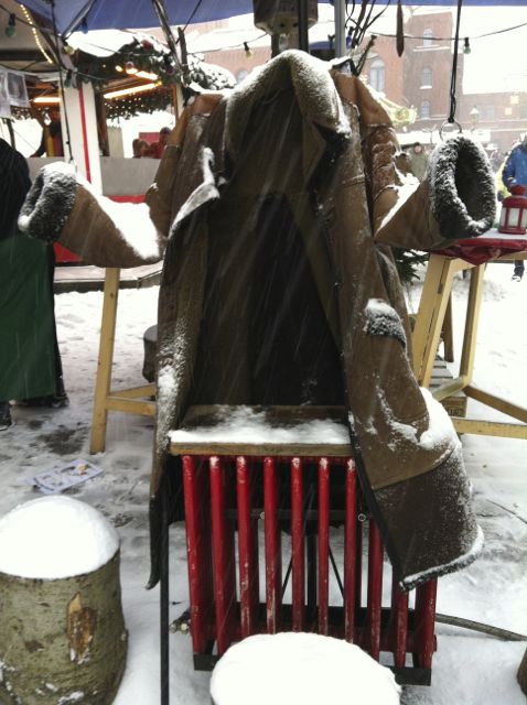 Warming coats at the Lucia Christmas Market, Berlin